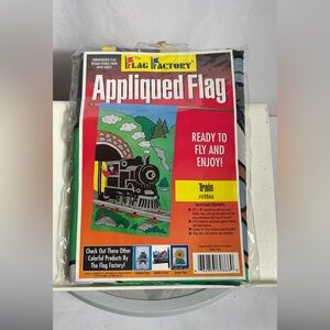 Vintage 97 The Flag Factory Appliqued Train Flag 28x48 Embroidered Outdoor Decor